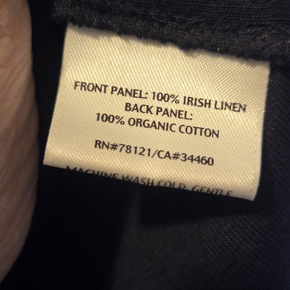 Eileen Fisher Irish Linen Classic Collar Shirt Black Blouse XS - Picture 2 of 4